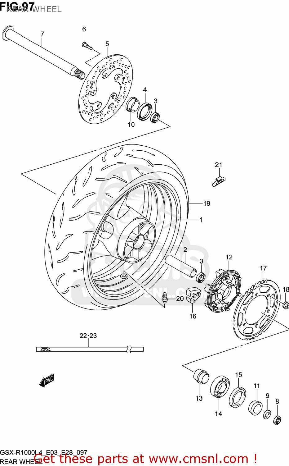 REAR WHEEL GSXR1000 2014 (L4) USA (E03)