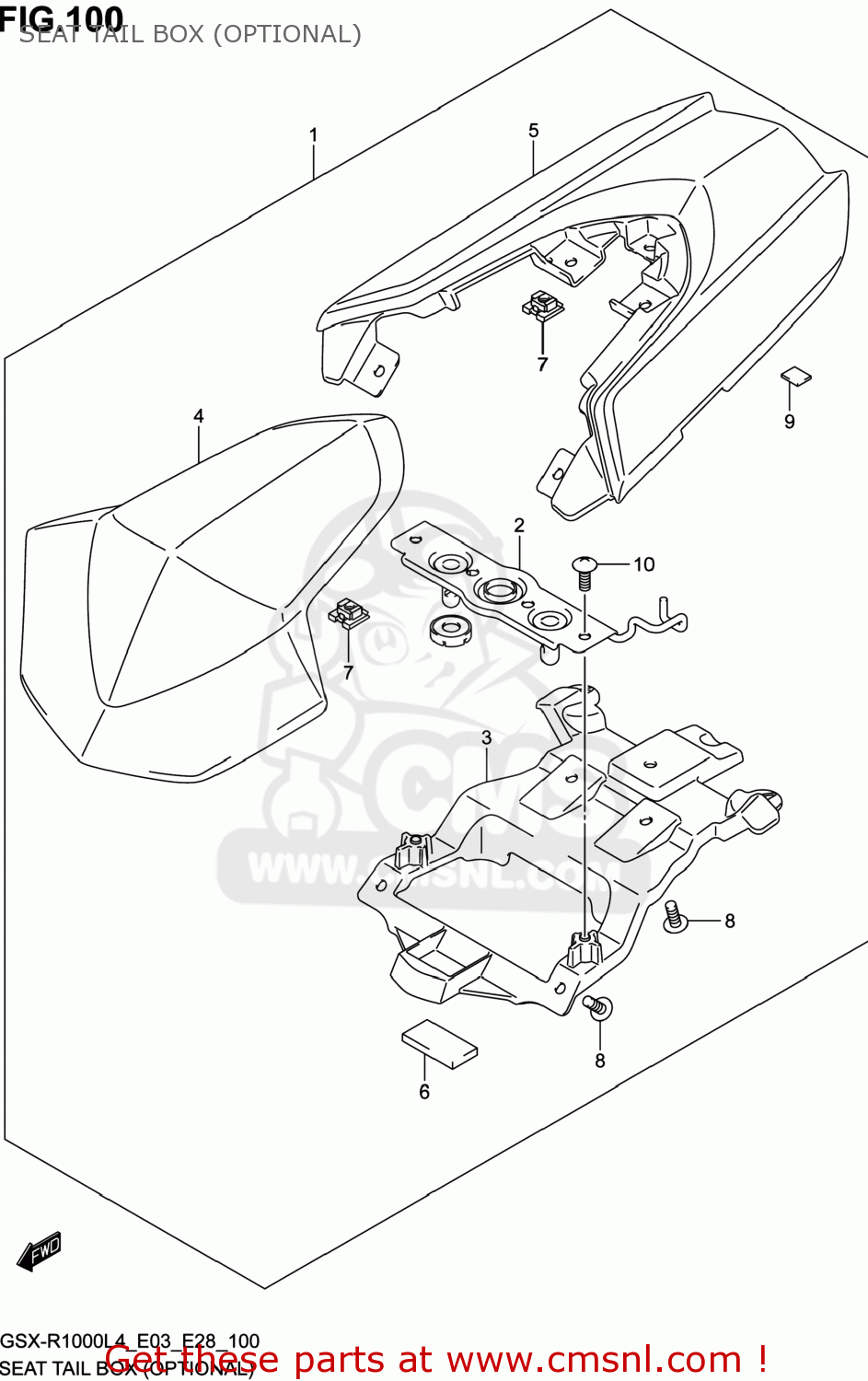 SEAT TAIL BOX (OPTIONAL) GSXR1000 2014 (L4) USA (E03)