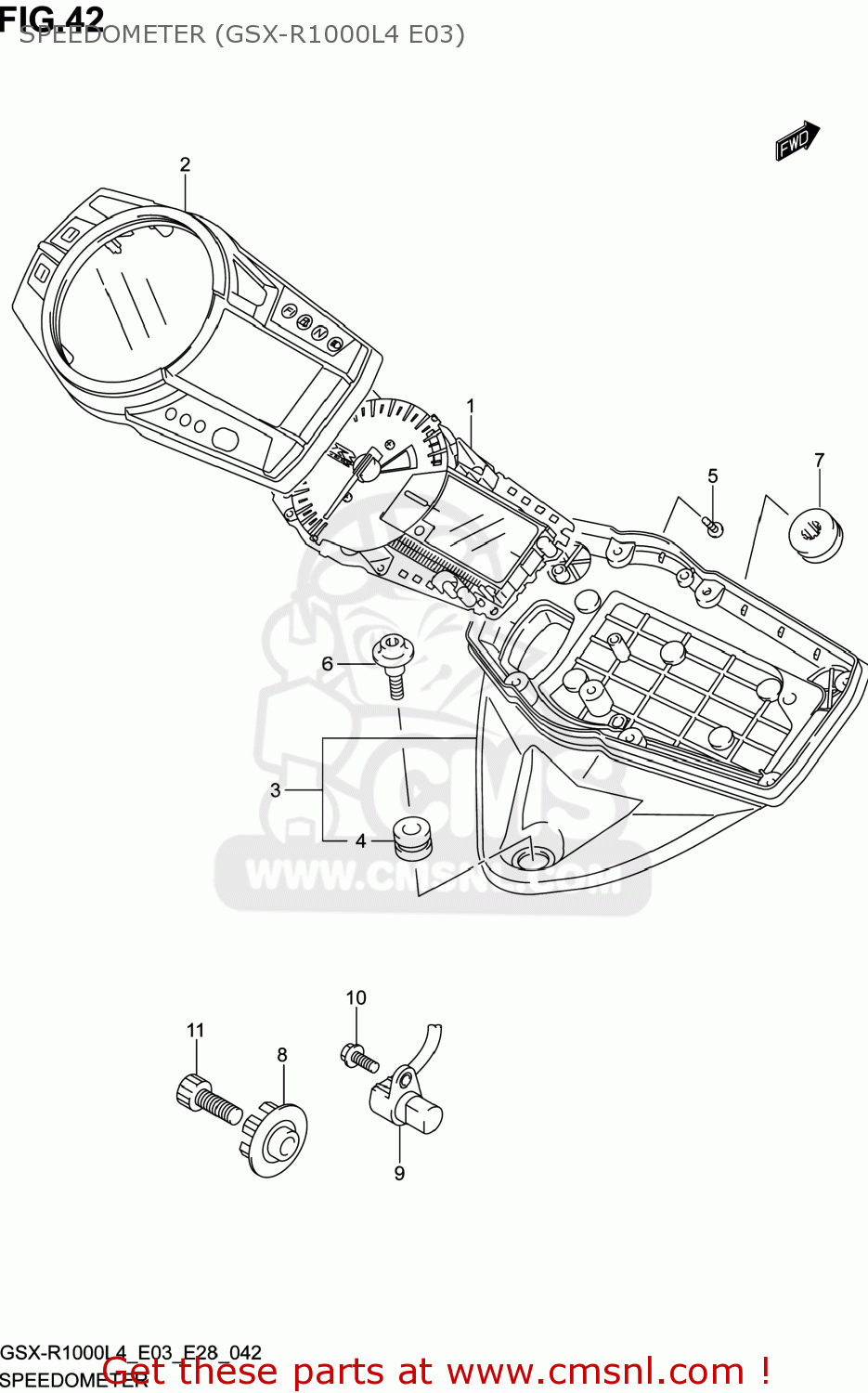 SPEEDOMETER (GSX-R1000L4 E03) GSXR1000 2014 (L4) USA (E03)