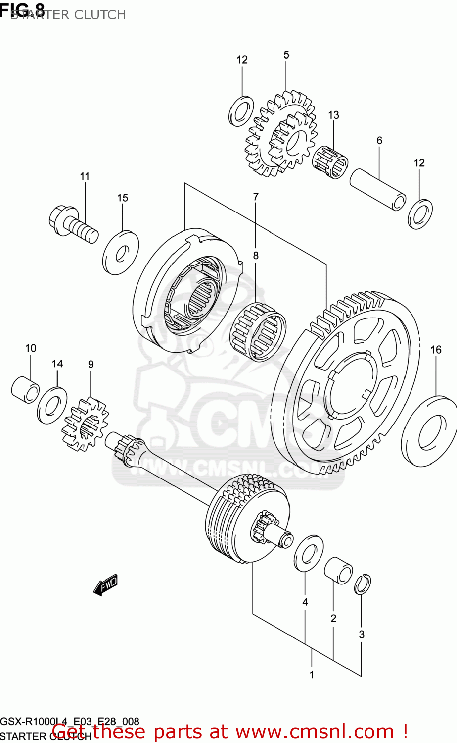 STARTER CLUTCH GSXR1000 2014 (L4) USA (E03)