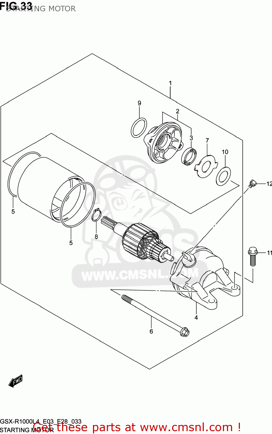 STARTING MOTOR GSXR1000 2014 (L4) USA (E03)