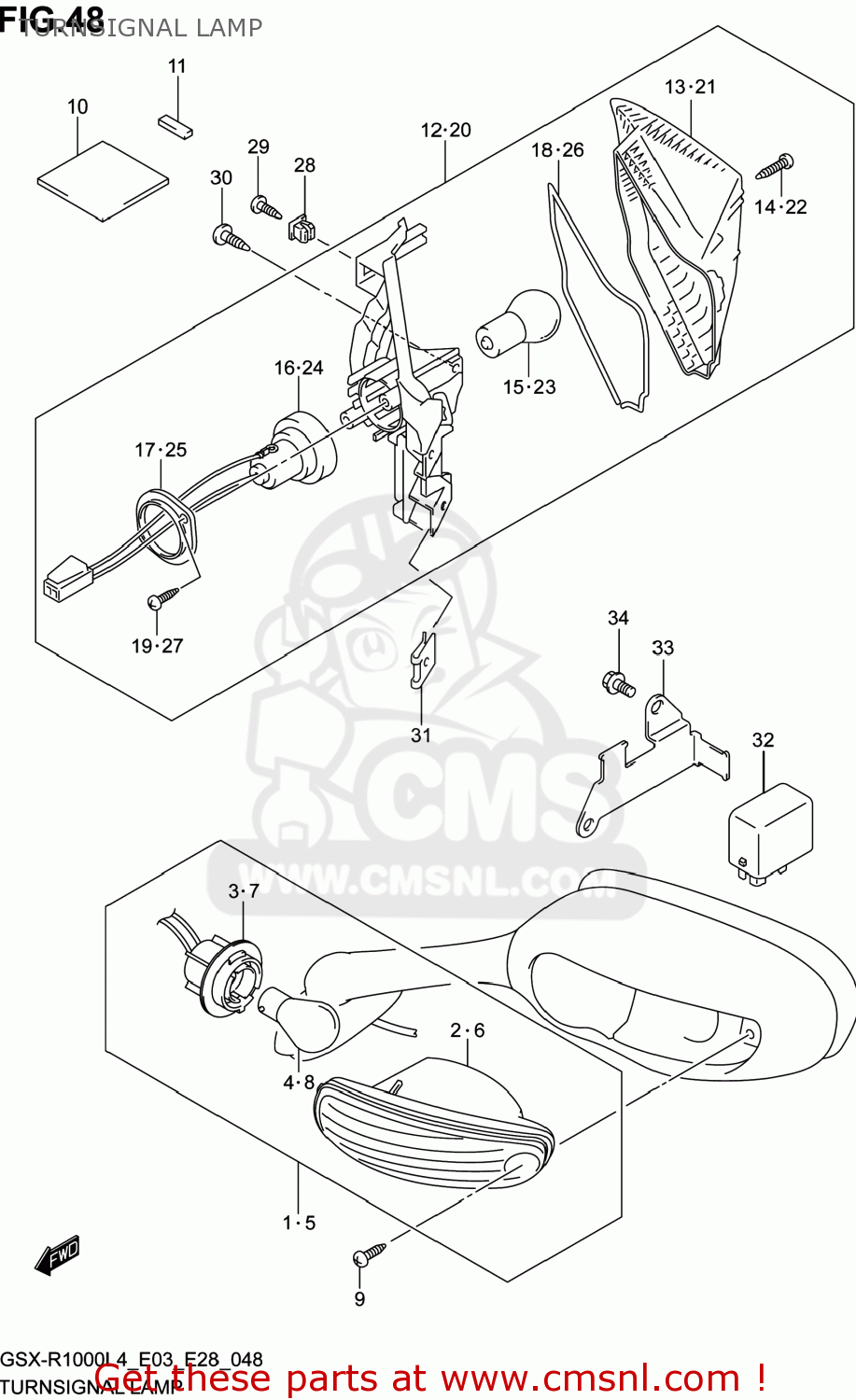 TURNSIGNAL LAMP GSXR1000 2014 (L4) USA (E03)