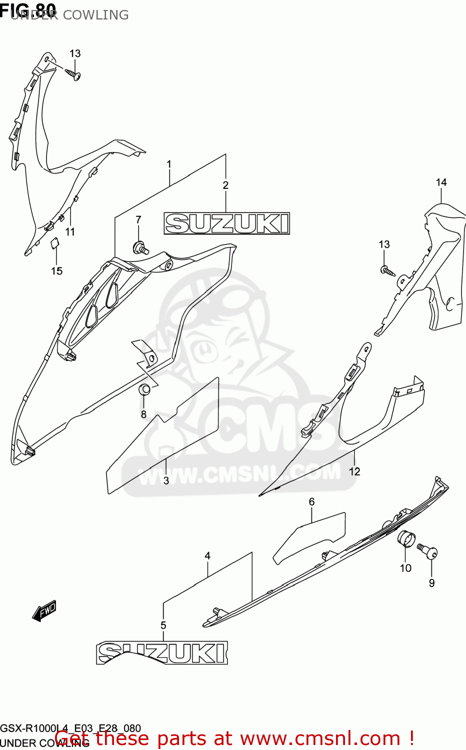 UNDER COWLING GSXR1000 2014 (L4) USA (E03)