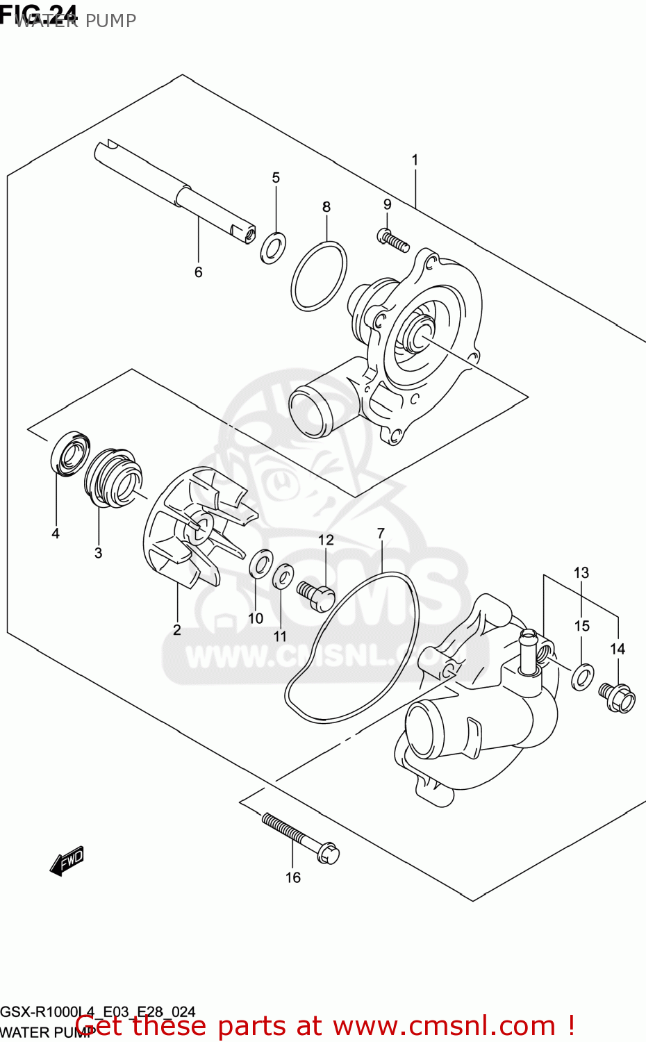 WATER PUMP GSXR1000 2014 (L4) USA (E03)