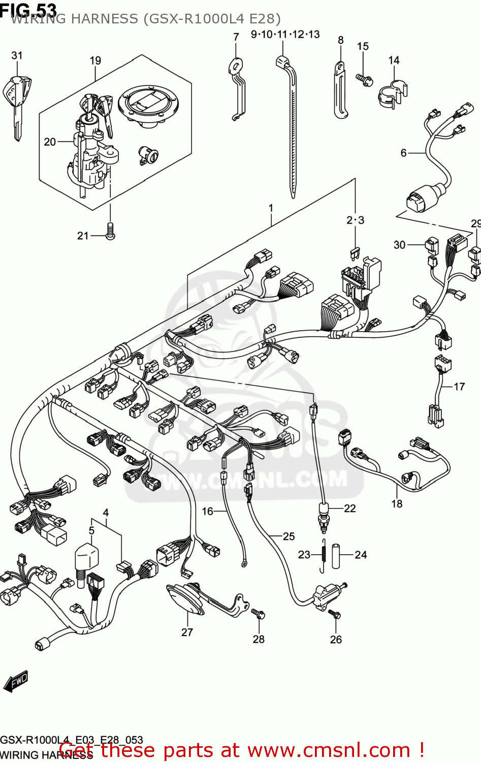 WIRING HARNESS (GSX-R1000L4 E28) GSXR1000 2014 (L4) USA (E03)