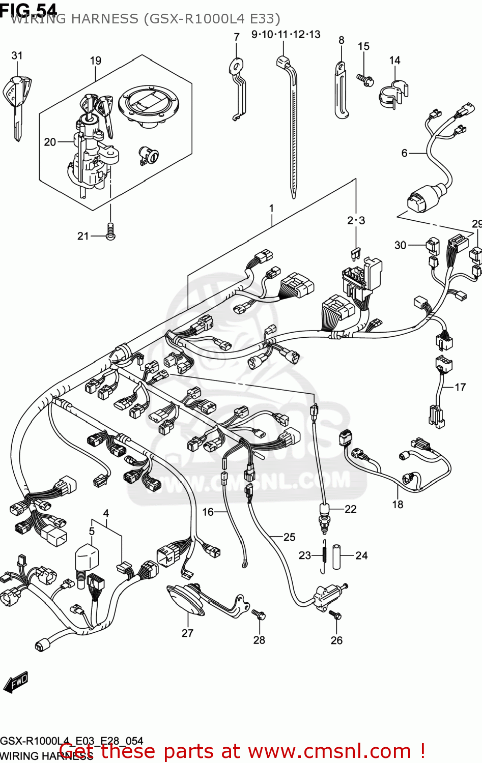 WIRING HARNESS (GSX-R1000L4 E33) GSXR1000 2014 (L4) USA (E03)