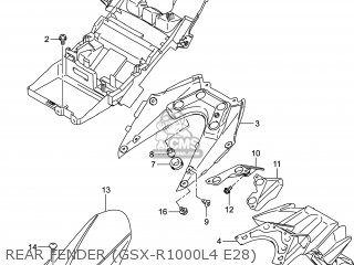 REAR FENDER (GSX-R1000L4 E28) - GSXR1000 2014 (L4) USA (E03)