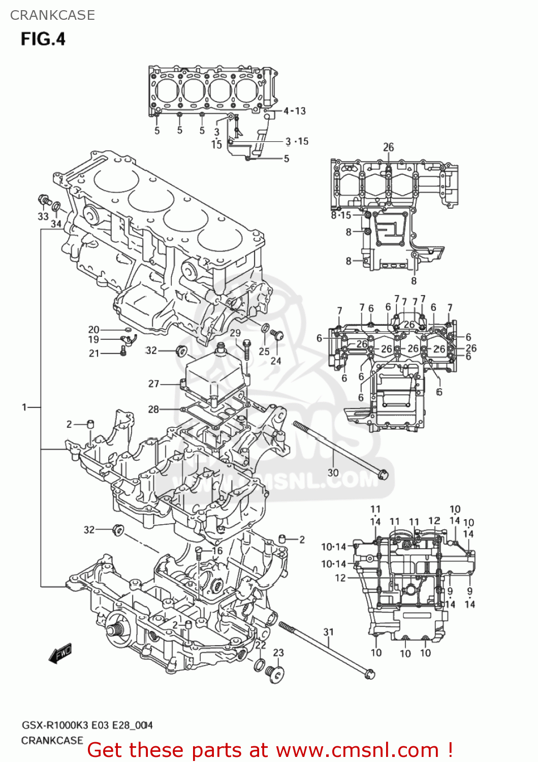 CRANKCASE GSXR1000Z 2003 (K3) USA (E03)