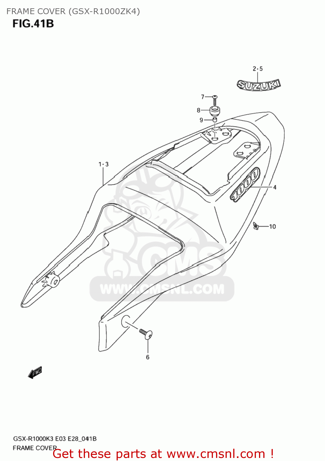 FRAME COVER (GSX-R1000ZK4) GSXR1000Z 2003 (K3) USA (E03)