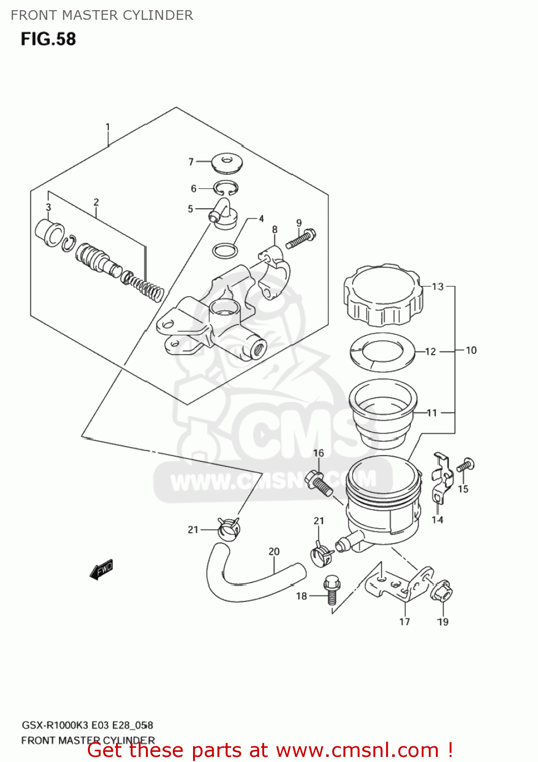 FRONT MASTER CYLINDER GSXR1000Z 2003 (K3) USA (E03)