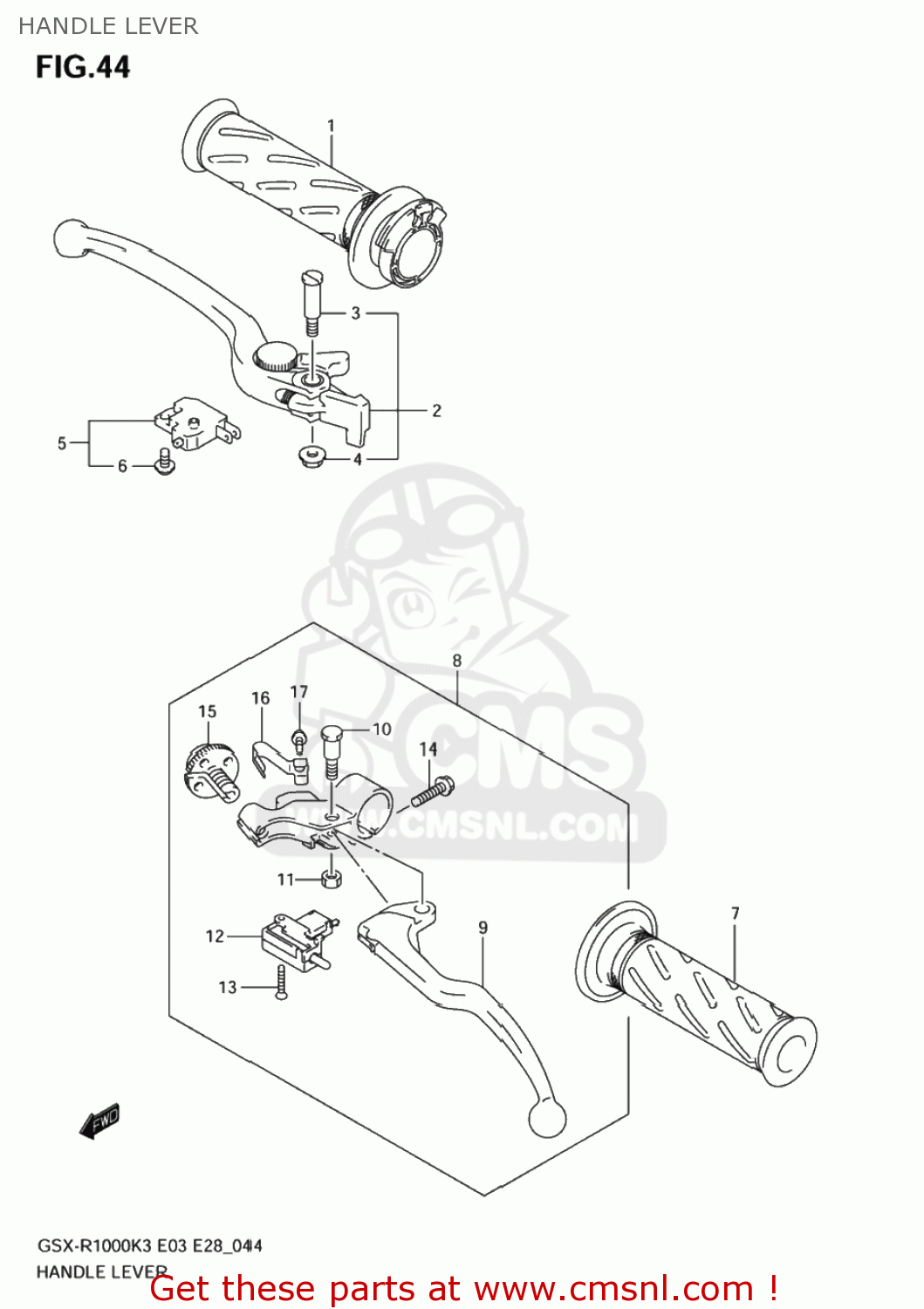 HANDLE LEVER GSXR1000Z 2003 (K3) USA (E03)