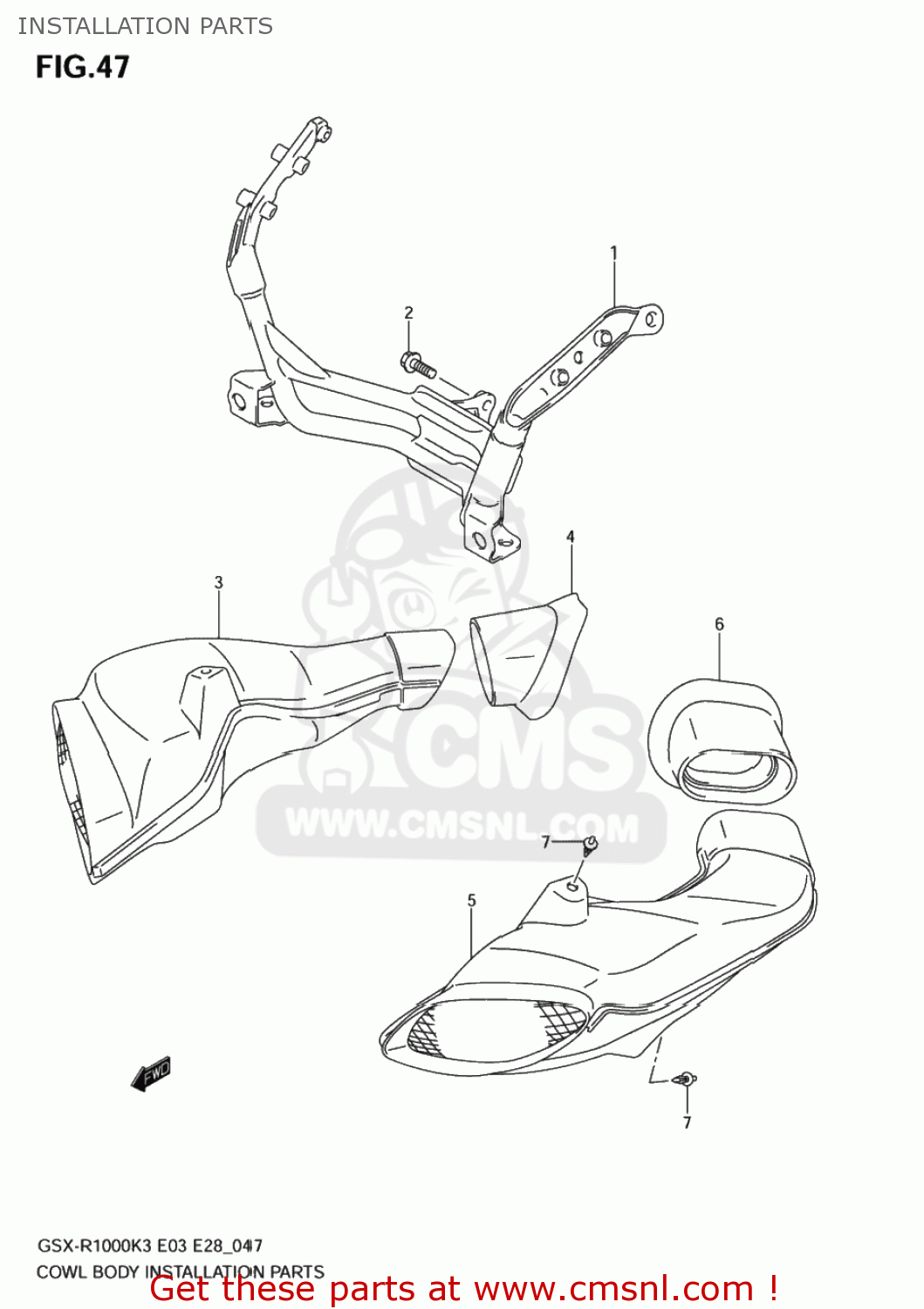 INSTALLATION PARTS GSXR1000Z 2003 (K3) USA (E03)