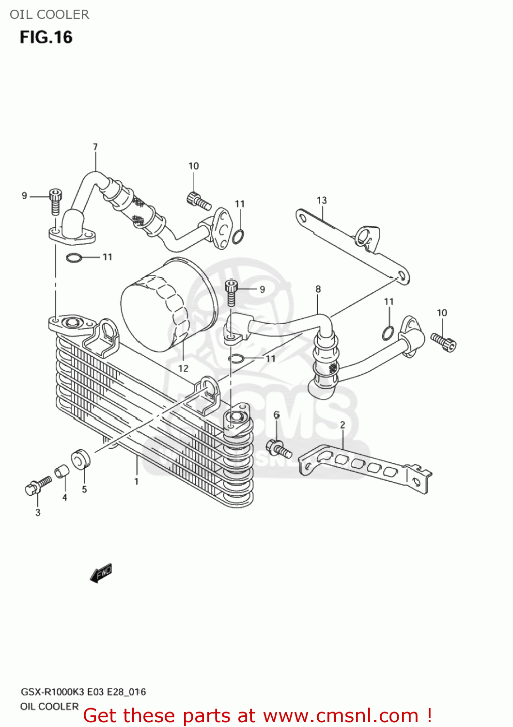 OIL COOLER GSXR1000Z 2003 (K3) USA (E03)