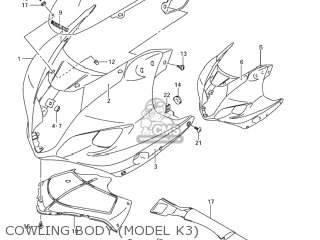 COWLING BODY (MODEL K3) - GSXR1000Z 2003 (K3) USA (E03)