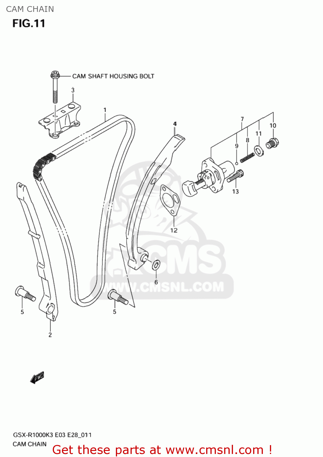 CAM CHAIN GSXR1000Z 2004 (K4) USA (E03)