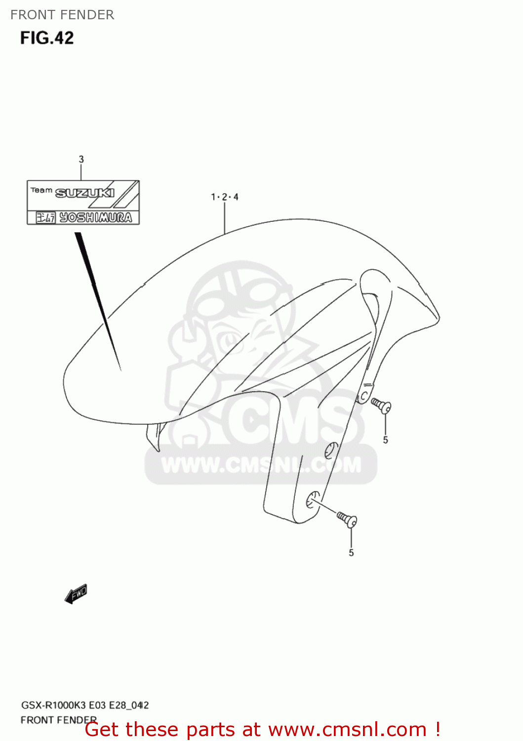 FRONT FENDER GSXR1000Z 2004 (K4) USA (E03)