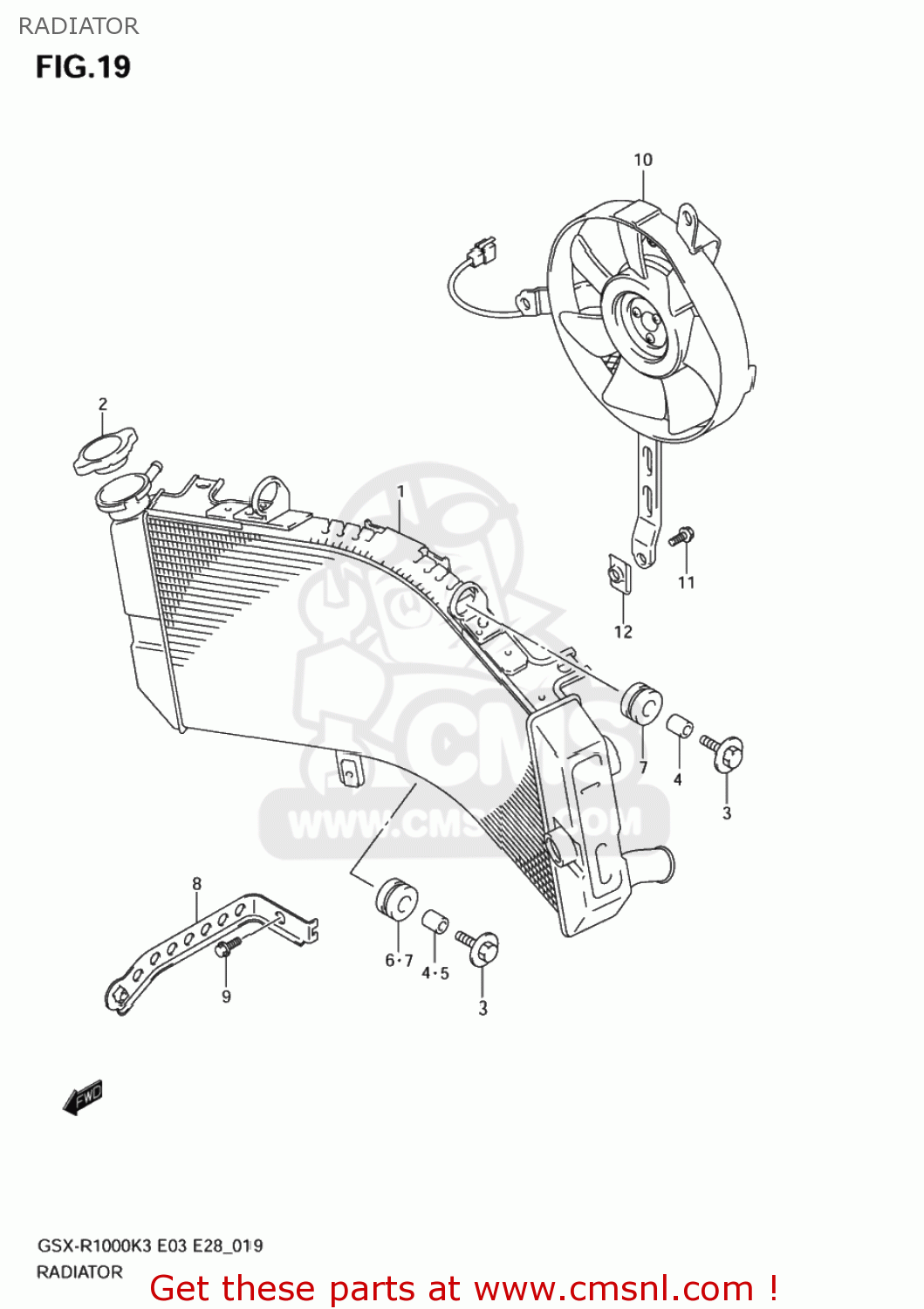 RADIATOR GSXR1000Z 2004 (K4) USA (E03)