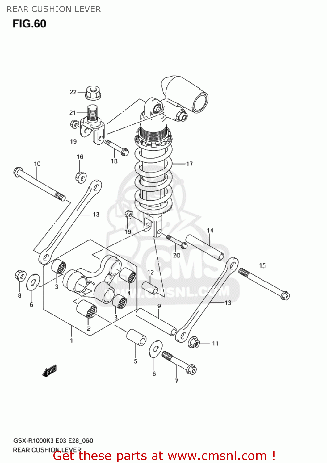 REAR CUSHION LEVER GSXR1000Z 2004 (K4) USA (E03)