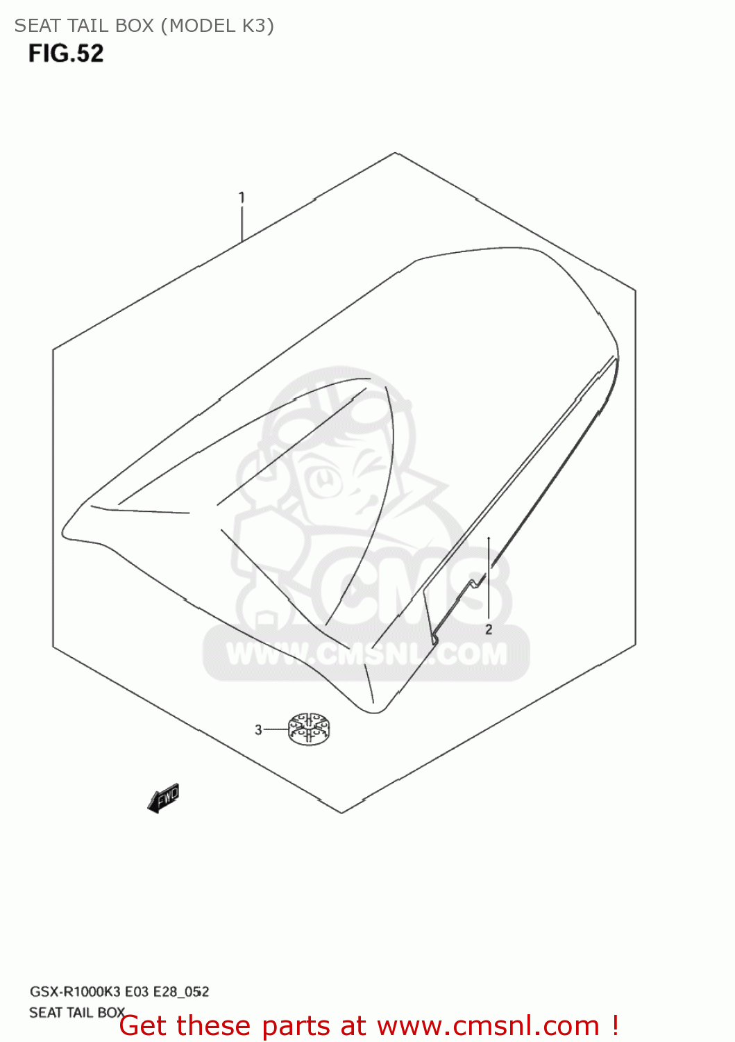 SEAT TAIL BOX (MODEL K3) GSXR1000Z 2004 (K4) USA (E03)