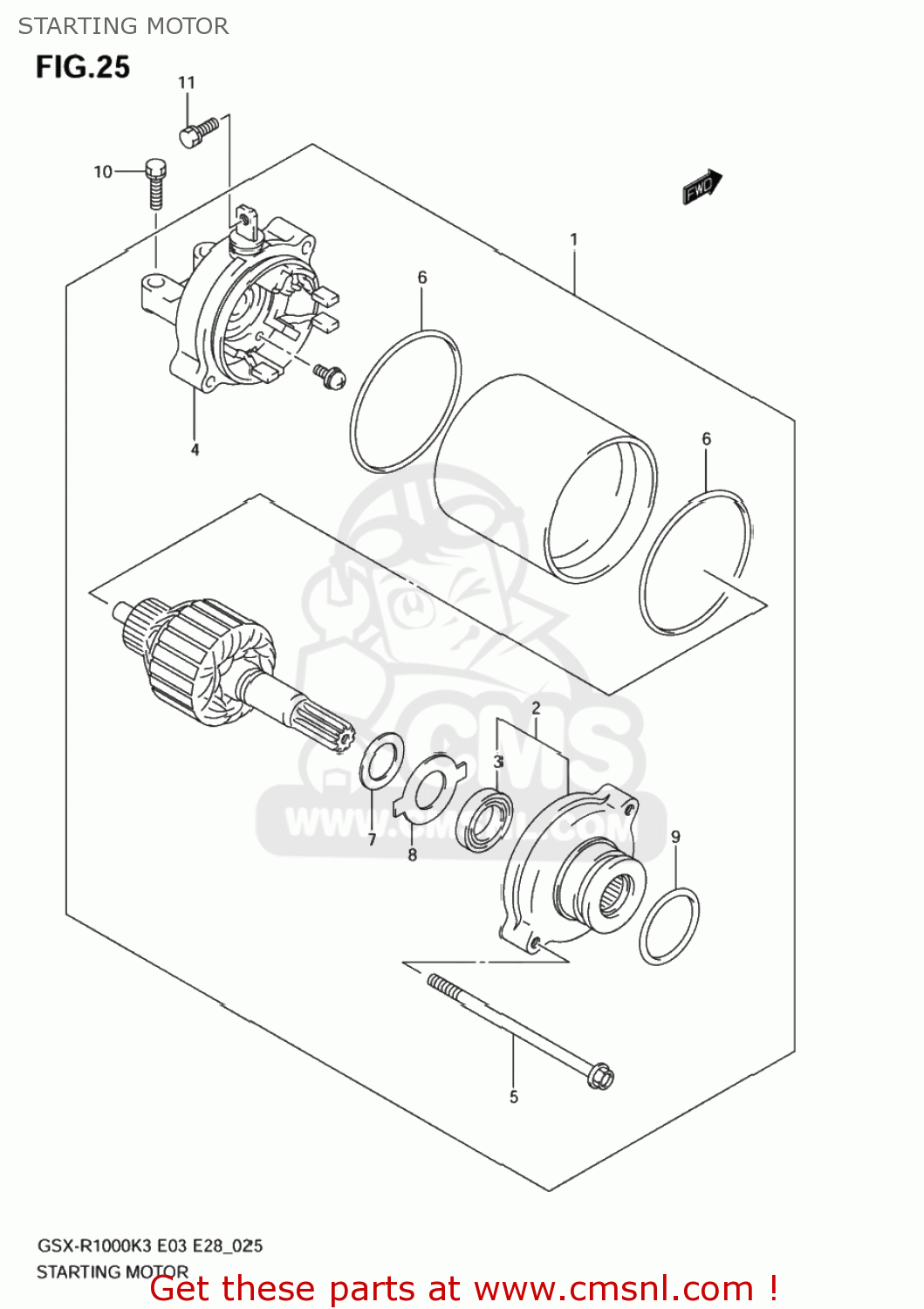 STARTING MOTOR GSXR1000Z 2004 (K4) USA (E03)