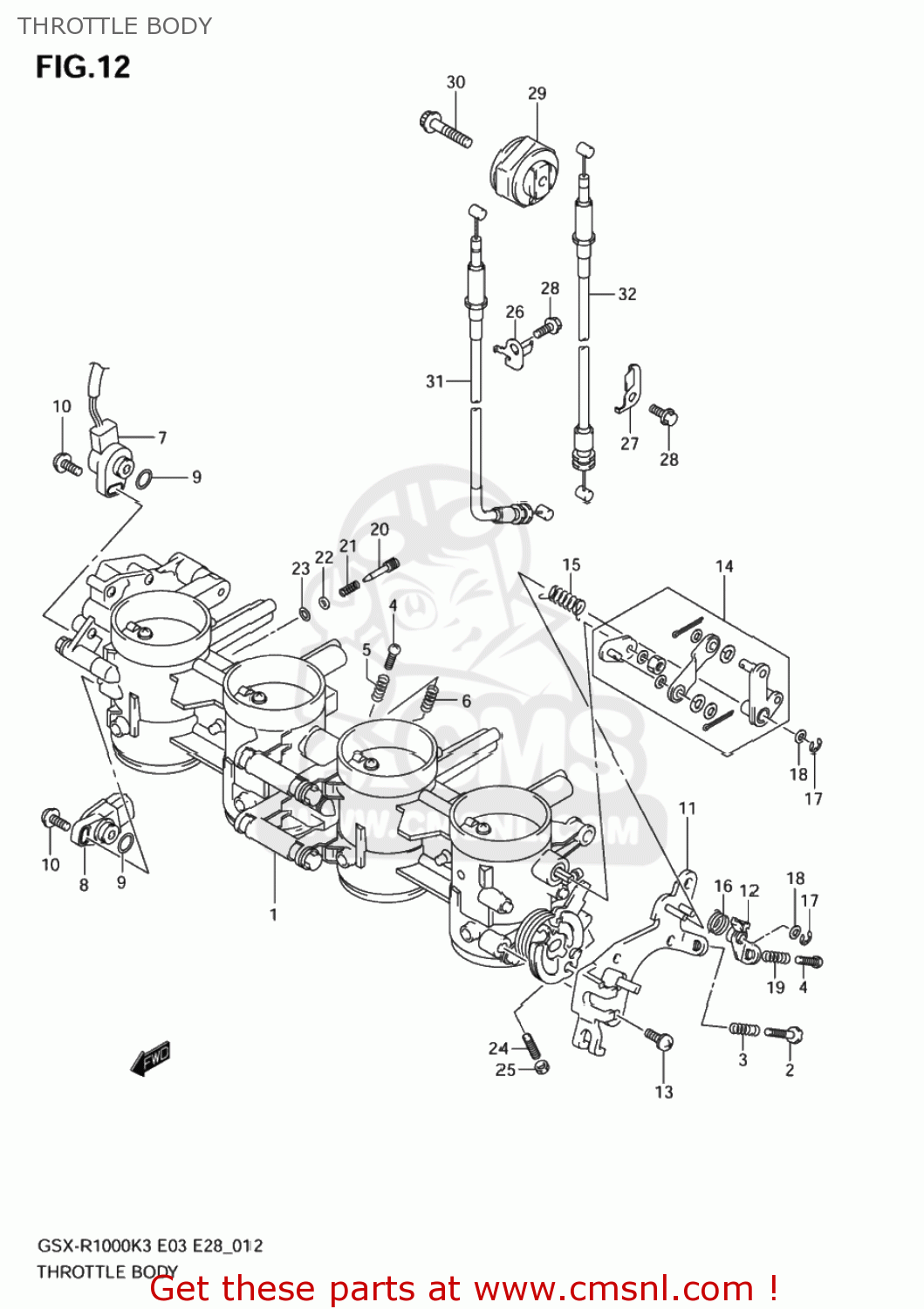 THROTTLE BODY GSXR1000Z 2004 (K4) USA (E03)