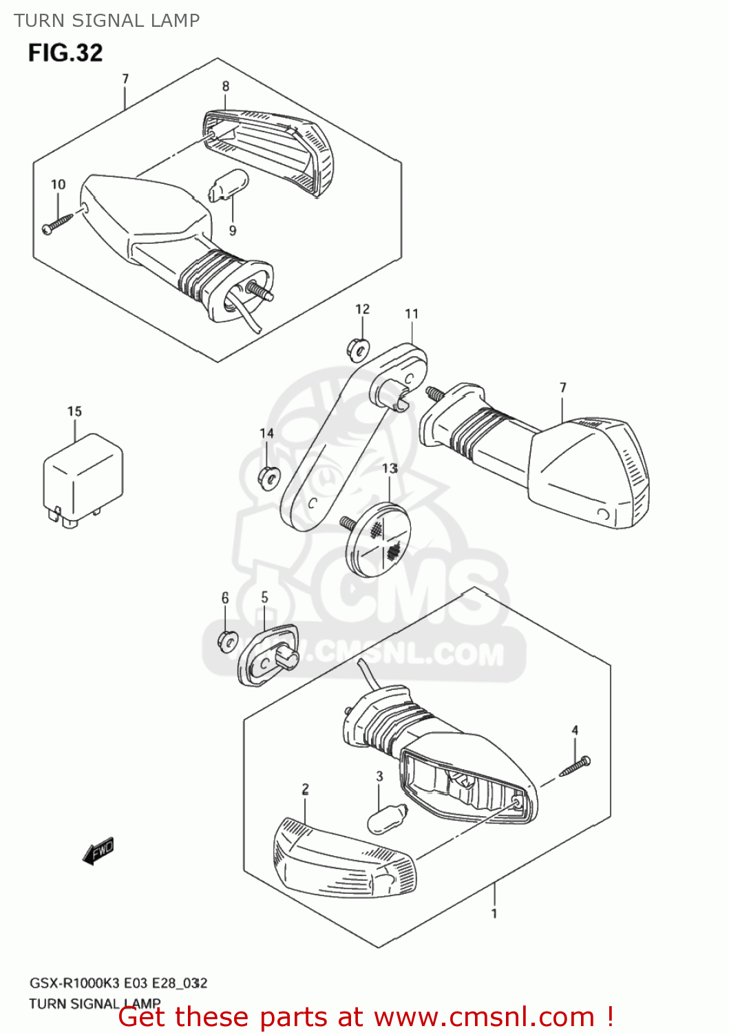 TURN SIGNAL LAMP GSXR1000Z 2004 (K4) USA (E03)