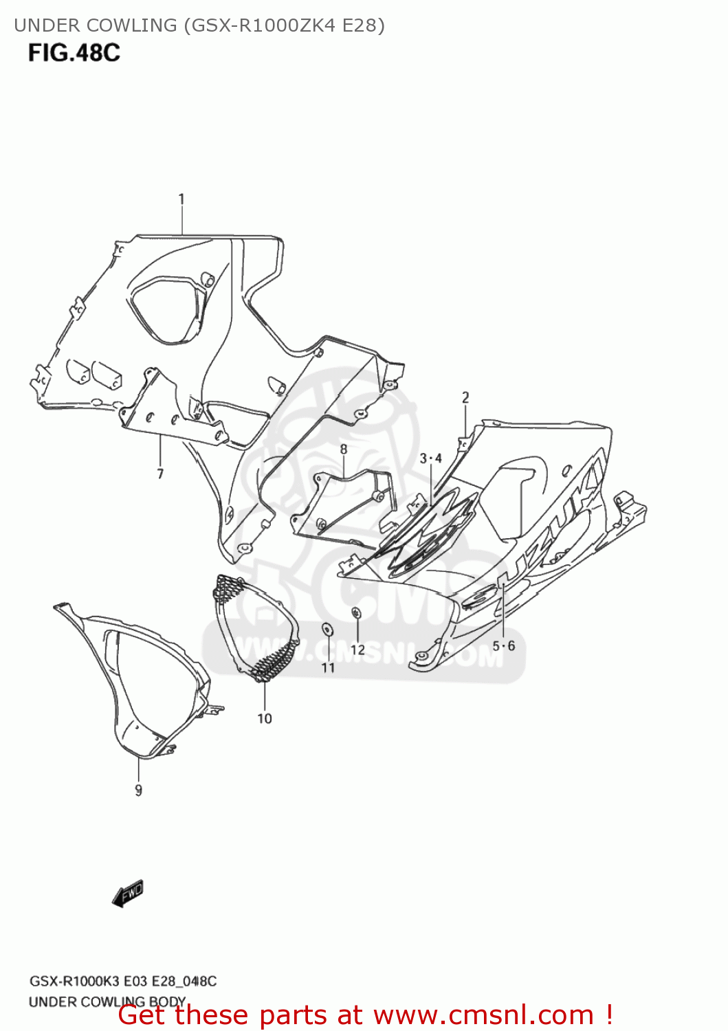 UNDER COWLING (GSX-R1000ZK4 E28) GSXR1000Z 2004 (K4) USA (E03)