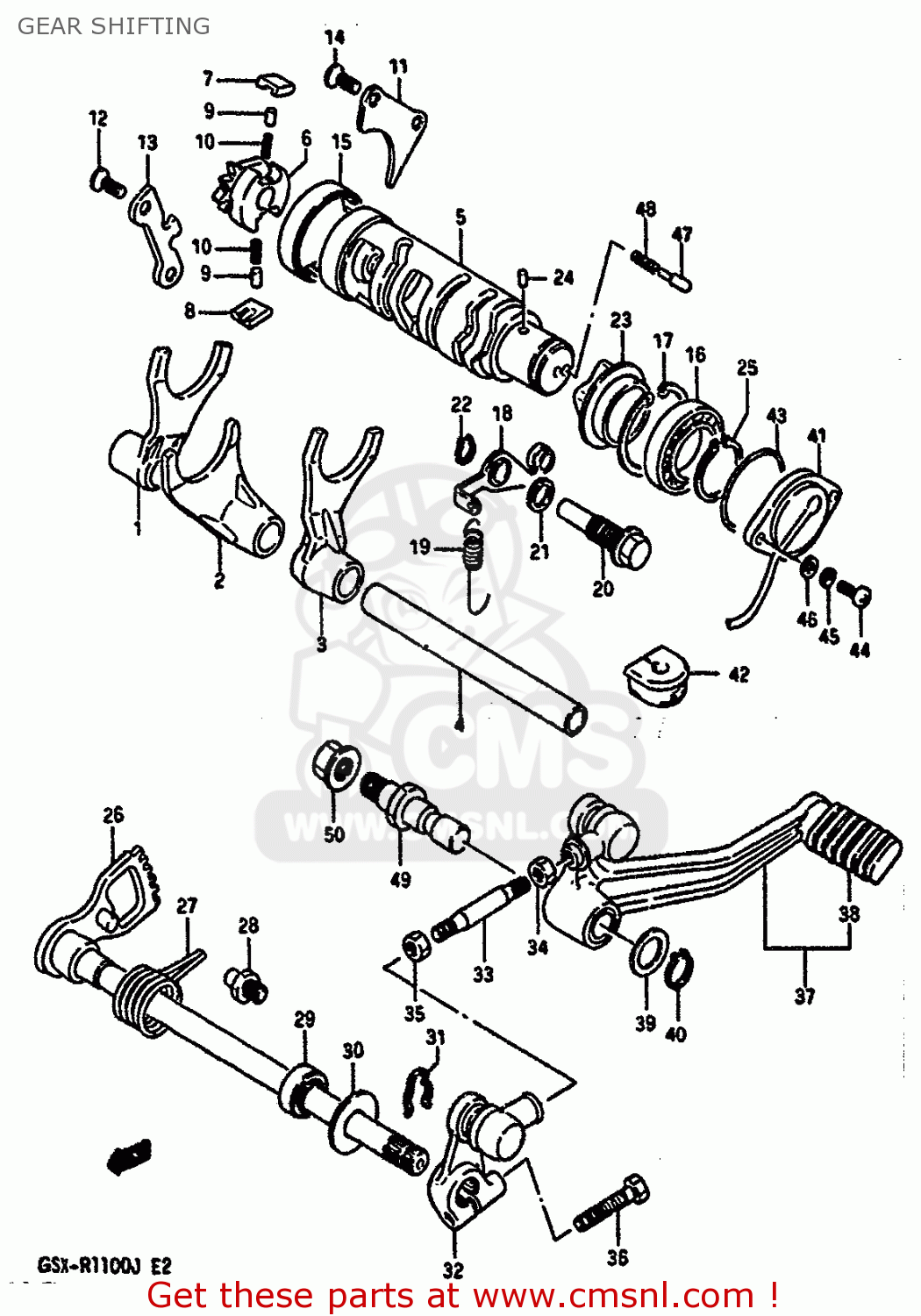 GEAR SHIFTING GSXR1100 1986 (G) (E01 E02 4 6 15 16 17 18 21 22 24 25 34 39 53)