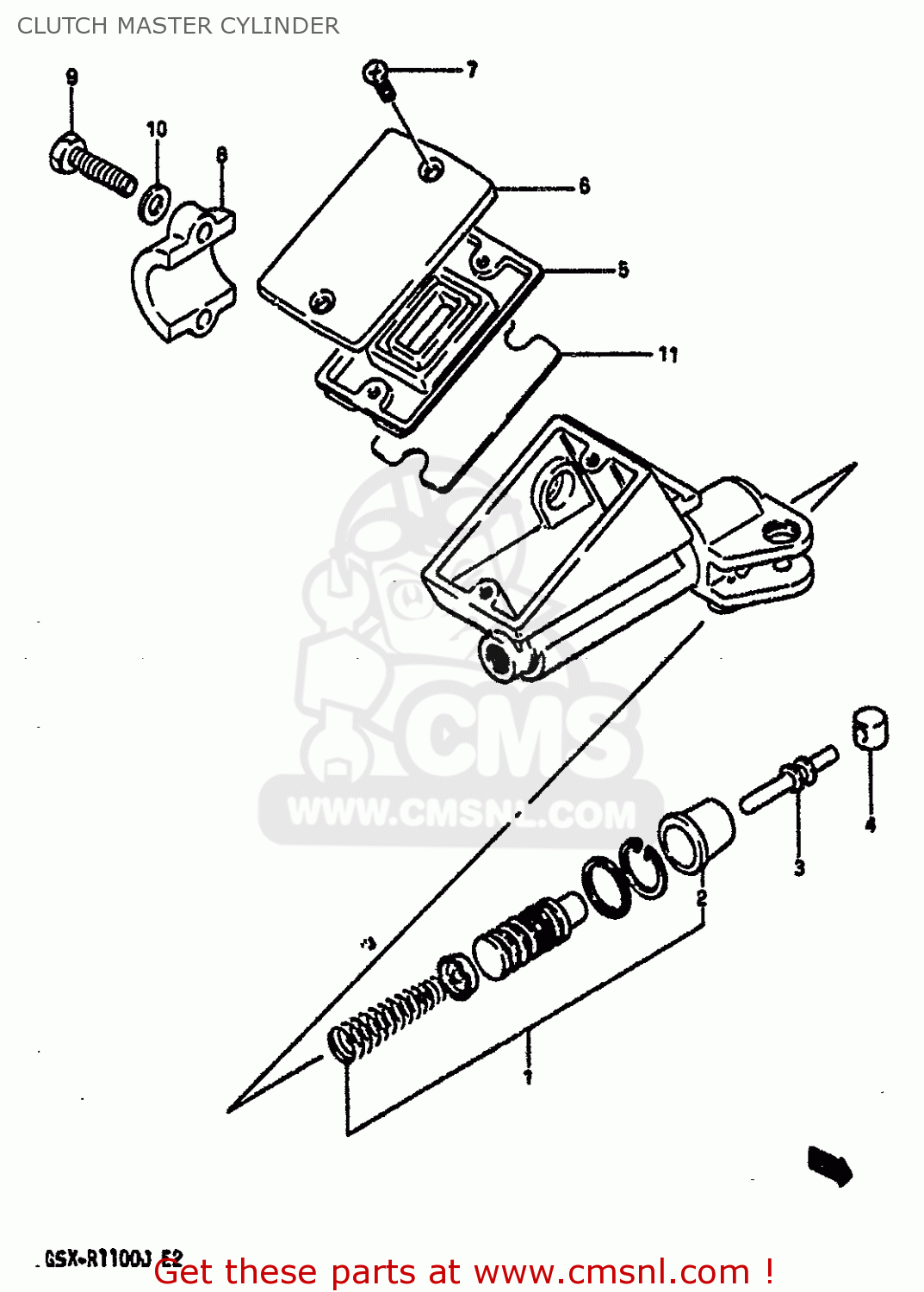 CLUTCH MASTER CYLINDER GSXR1100 1986 (G) (E01 E02 4 6 15 16 17 18 21 22 24 25 34 39 53)