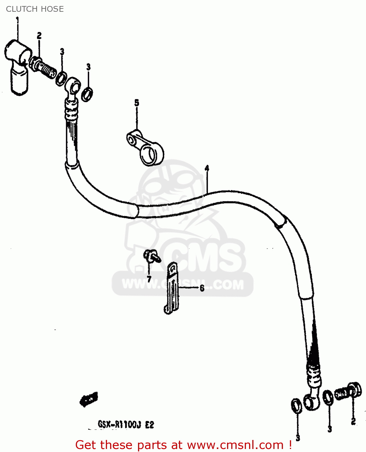 CLUTCH HOSE GSXR1100 1986 (G) (E01 E02 4 6 15 16 17 18 21 22 24 25 34 39 53)