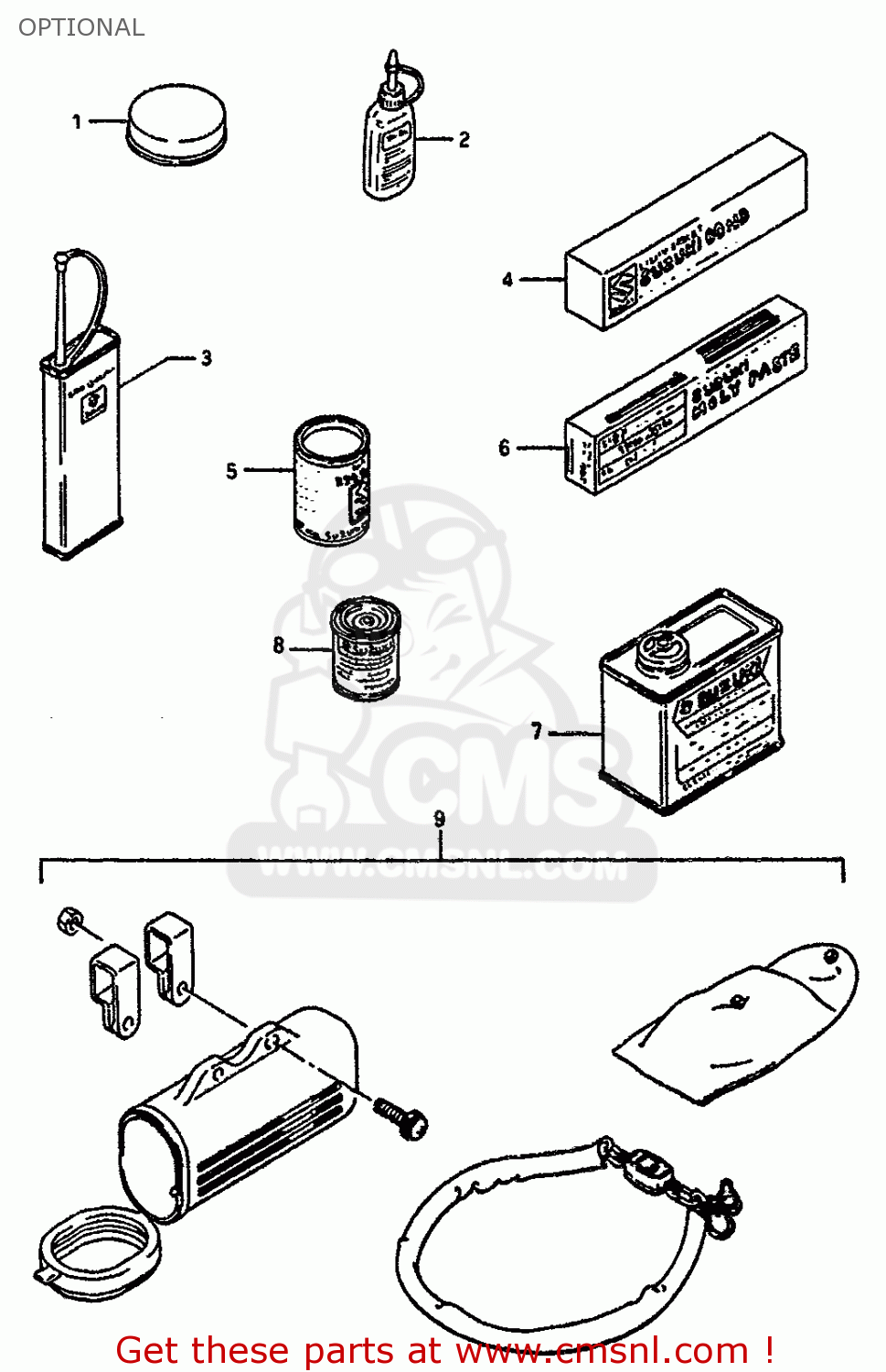 OPTIONAL GSXR1100 1986 (G) (E01 E02 4 6 15 16 17 18 21 22 24 25 34 39 53)