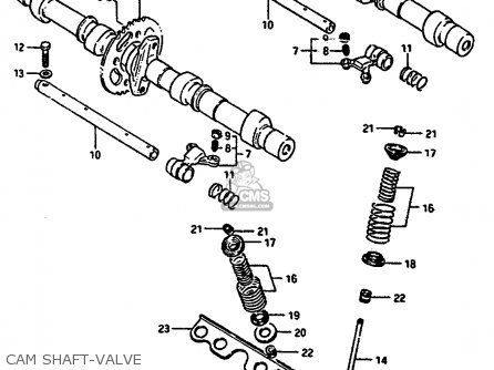 CAM SHAFT-VALVE - GSXR1100 1986 (G) (E01 E02 4 6 15 16 17 18 21 22 24 25 34 39 53)