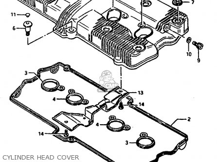 CYLINDER HEAD COVER - GSXR1100 1986 (G) (E01 E02 4 6 15 16 17 18 21 22 24 25 34 39 53)
