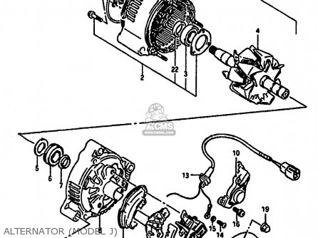 ALTERNATOR (MODEL J) - GSXR1100 1986 (G) (E01 E02 4 6 15 16 17 18 21 22 24 25 34 39 53)