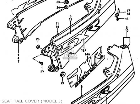 SEAT TAIL COVER (MODEL J) - GSXR1100 1986 (G) (E01 E02 4 6 15 16 17 18 21 22 24 25 34 39 53)