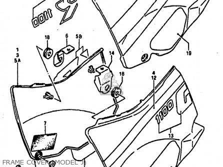 FRAME COVER (MODEL J) - GSXR1100 1986 (G) (E01 E02 4 6 15 16 17 18 21 22 24 25 34 39 53)