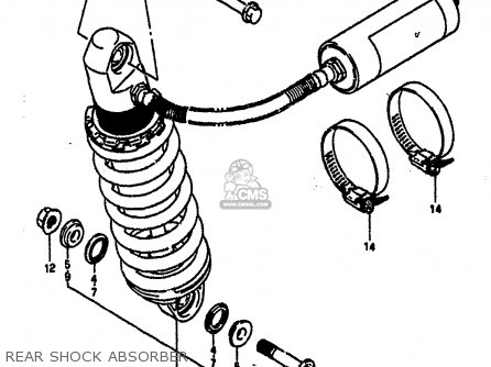 REAR SHOCK ABSORBER - GSXR1100 1986 (G) (E01 E02 4 6 15 16 17 18 21 22 24 25 34 39 53)
