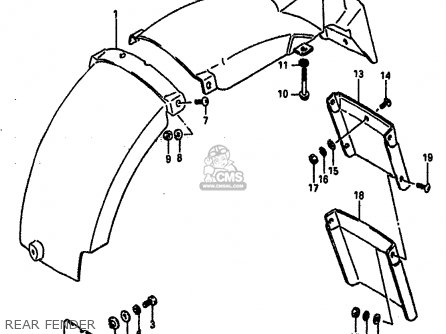 REAR FENDER - GSXR1100 1986 (G) (E01 E02 4 6 15 16 17 18 21 22 24 25 34 39 53)