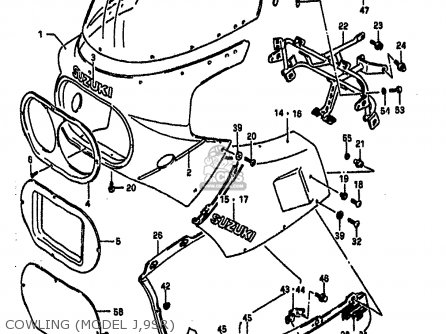COWLING (MODEL J,9SR) - GSXR1100 1986 (G) (E01 E02 4 6 15 16 17 18 21 22 24 25 34 39 53)