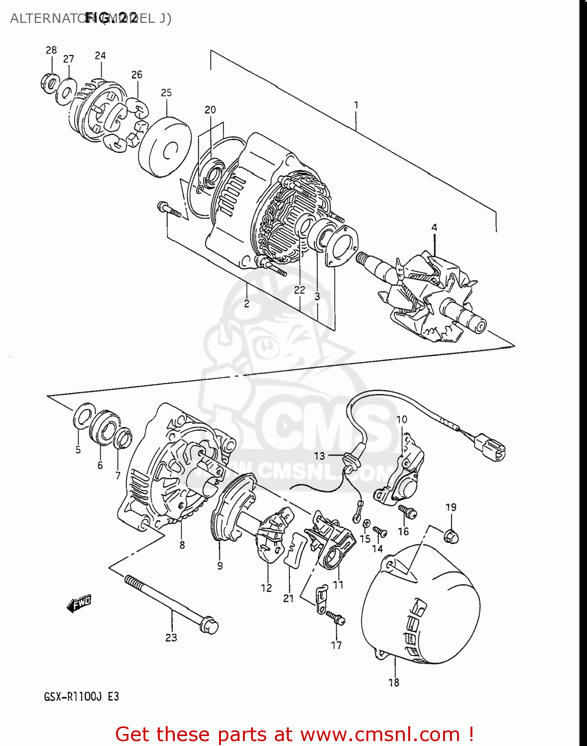 ALTERNATOR (MODEL J) GSXR1100 1986 (G) USA (E03)