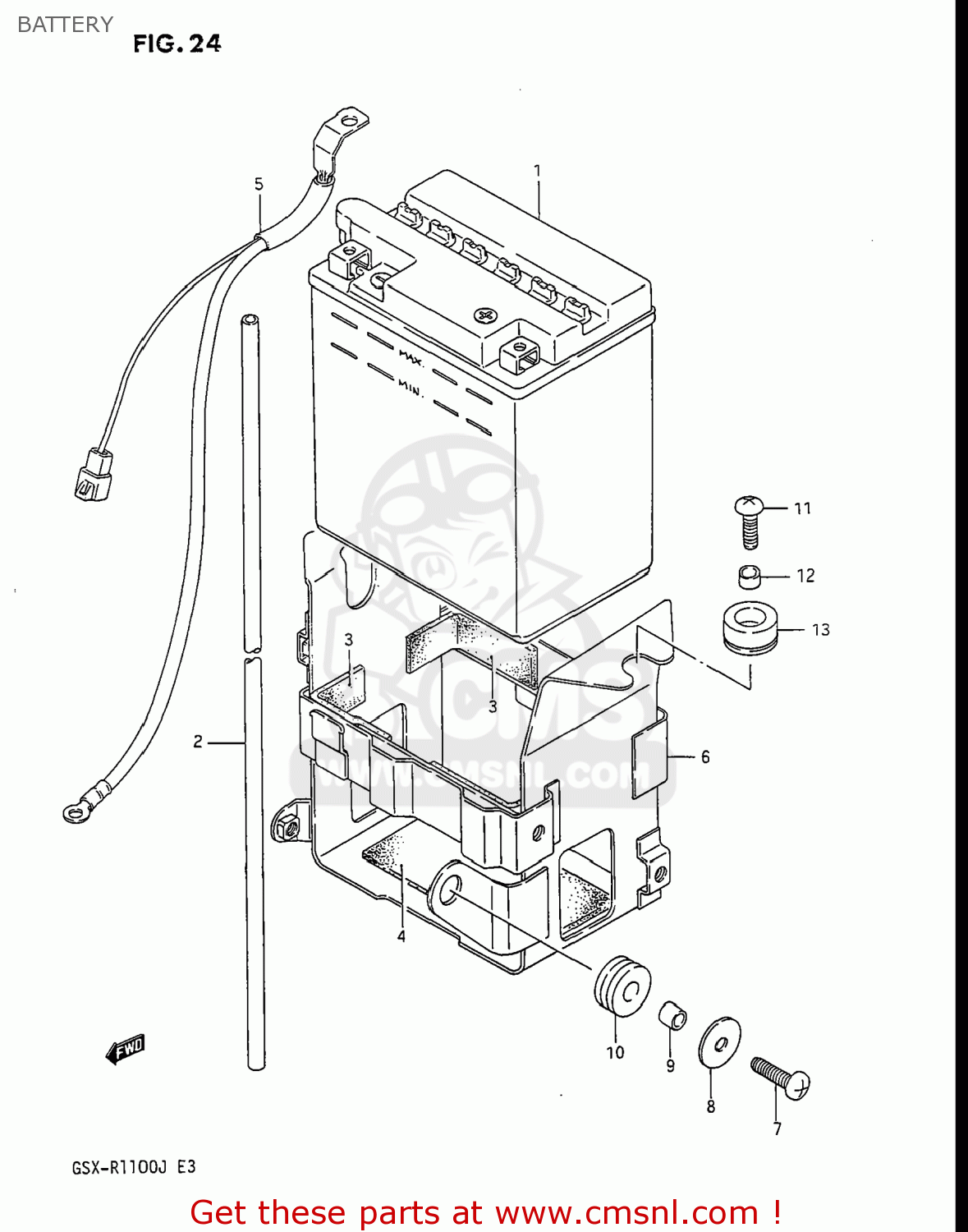 BATTERY GSXR1100 1986 (G) USA (E03)