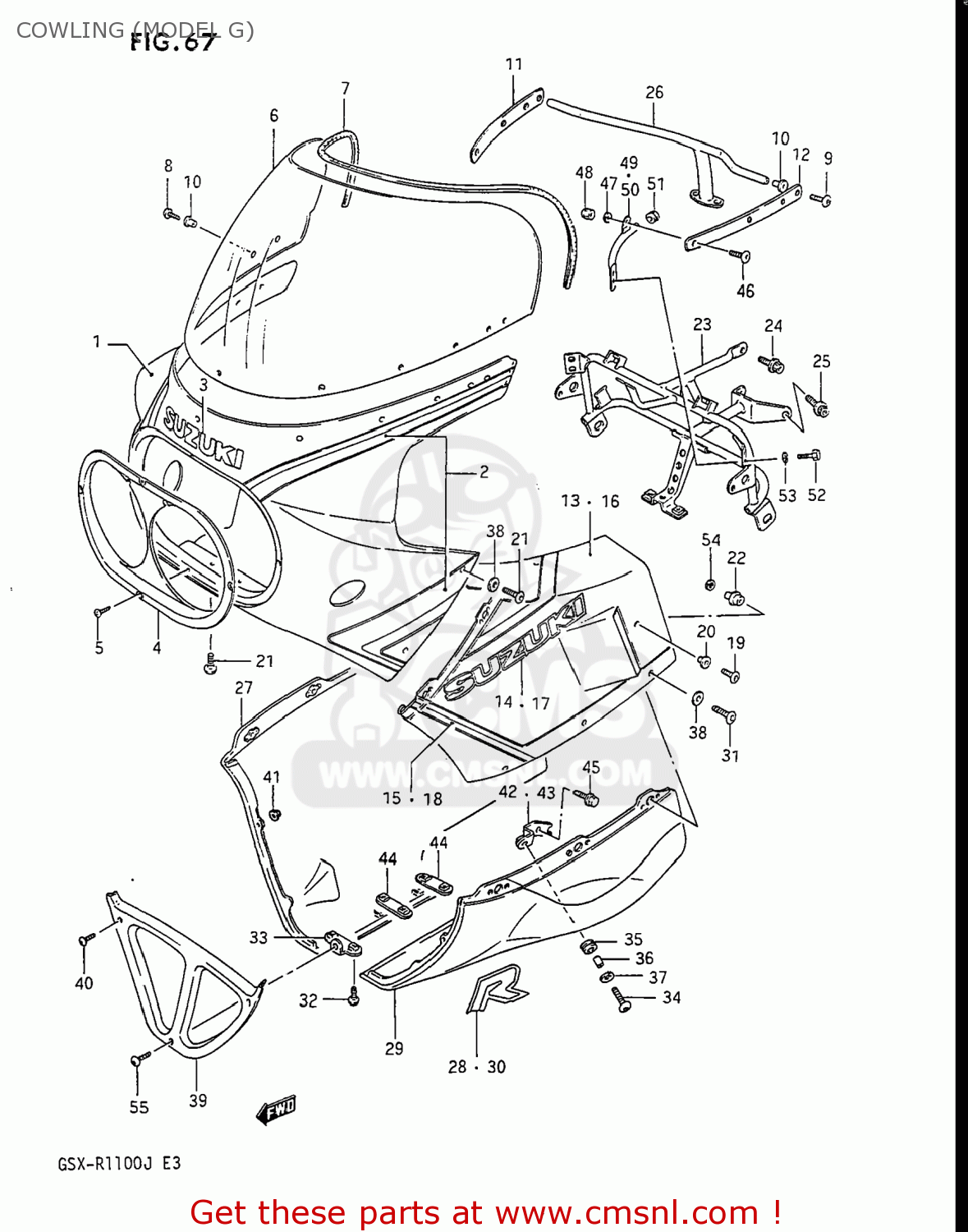 COWLING (MODEL G) GSXR1100 1986 (G) USA (E03)
