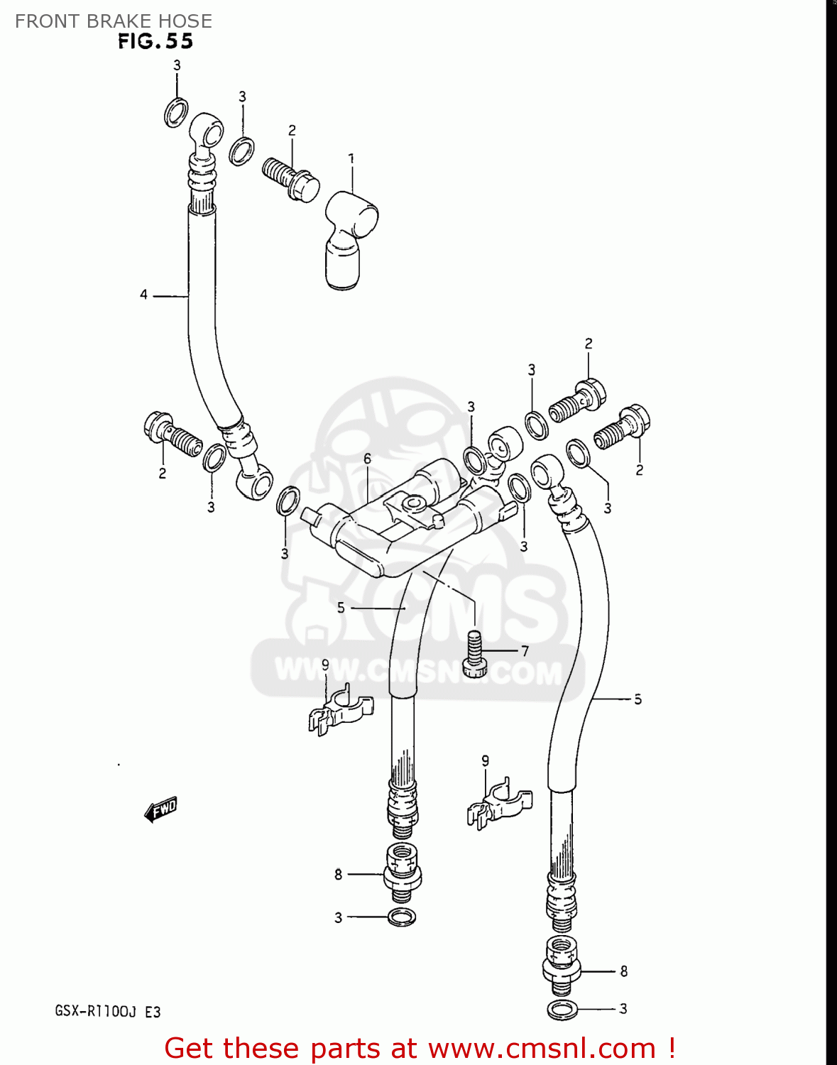 FRONT BRAKE HOSE GSXR1100 1986 (G) USA (E03)