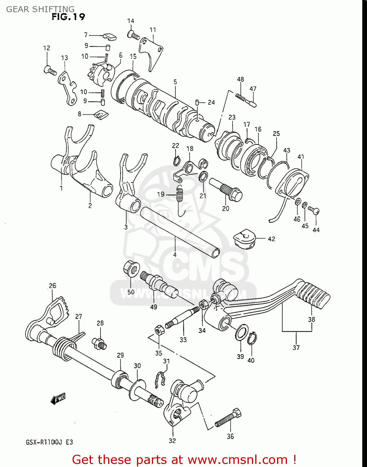 GEAR SHIFTING GSXR1100 1986 (G) USA (E03)