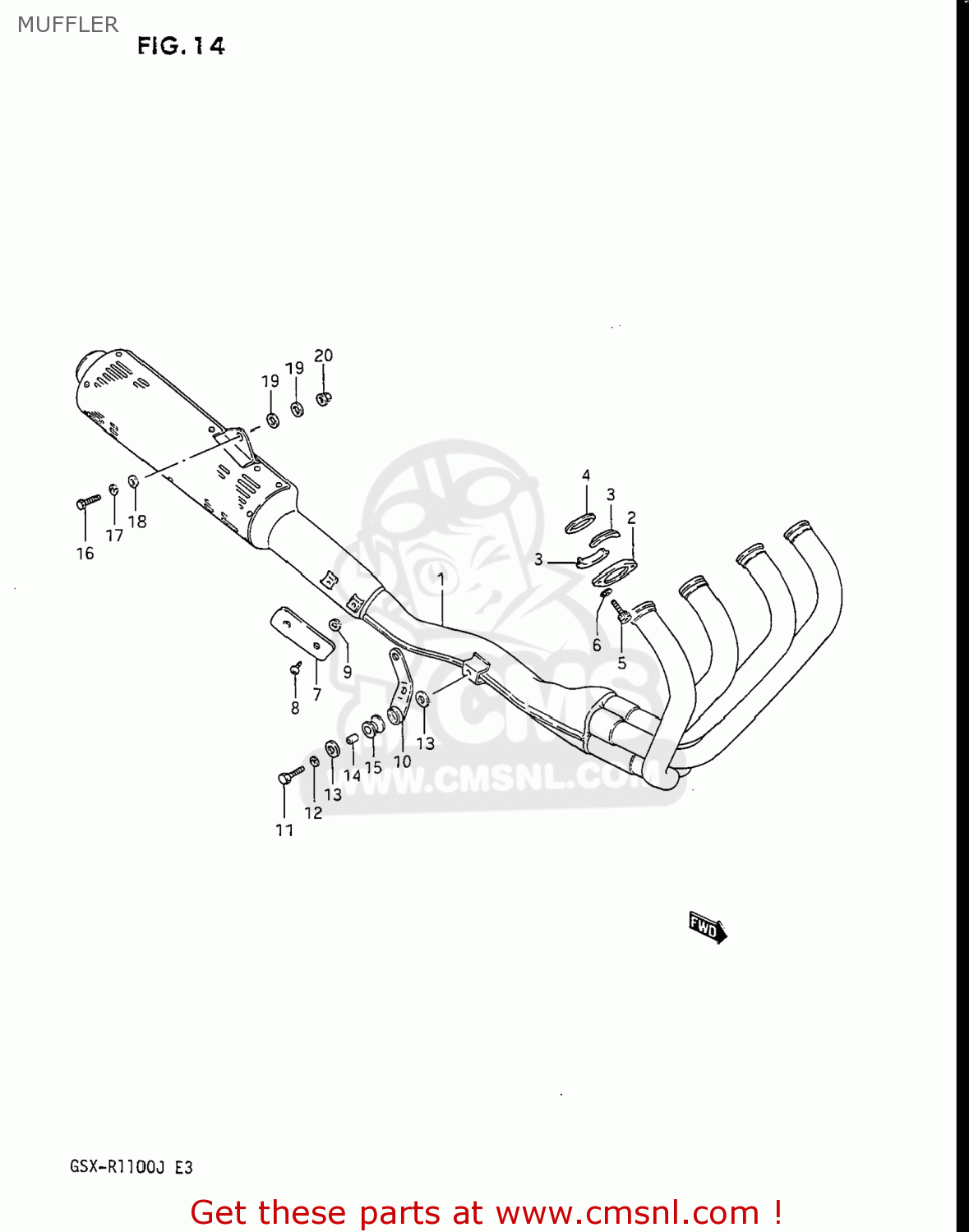 MUFFLER GSXR1100 1986 (G) USA (E03)