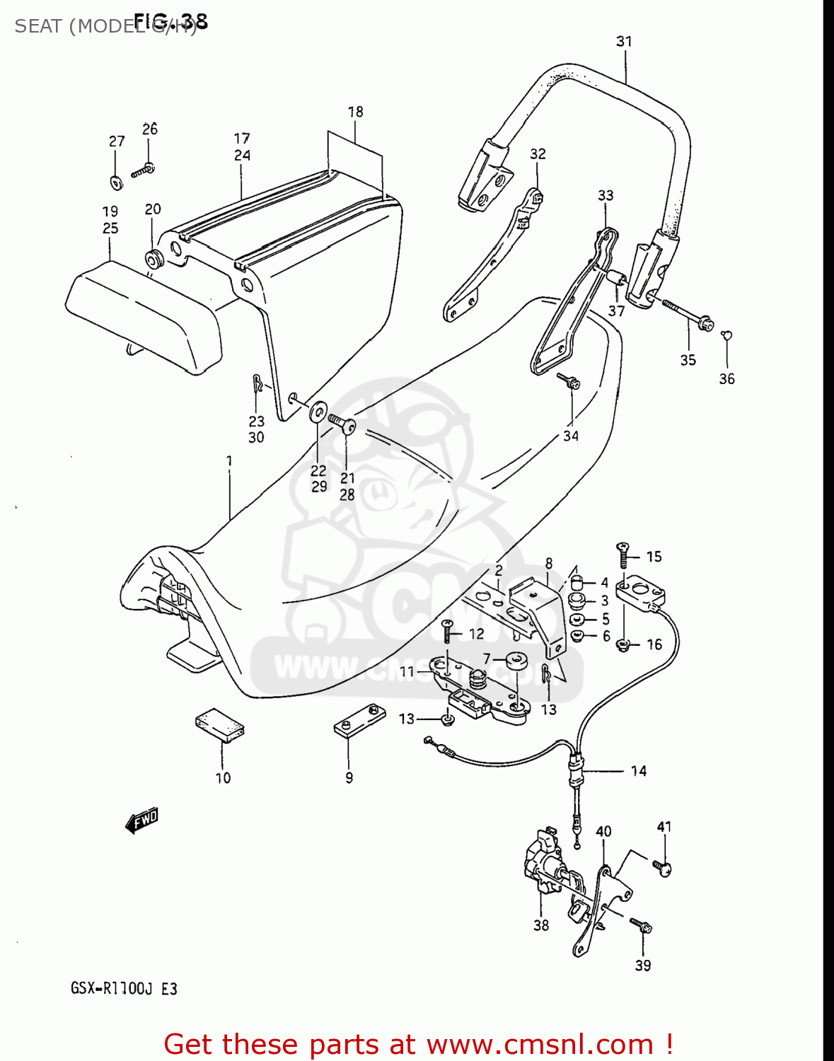 SEAT (MODEL G/H) GSXR1100 1986 (G) USA (E03)