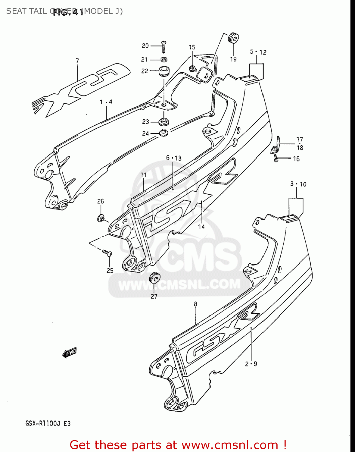 SEAT TAIL COVER (MODEL J) GSXR1100 1986 (G) USA (E03)