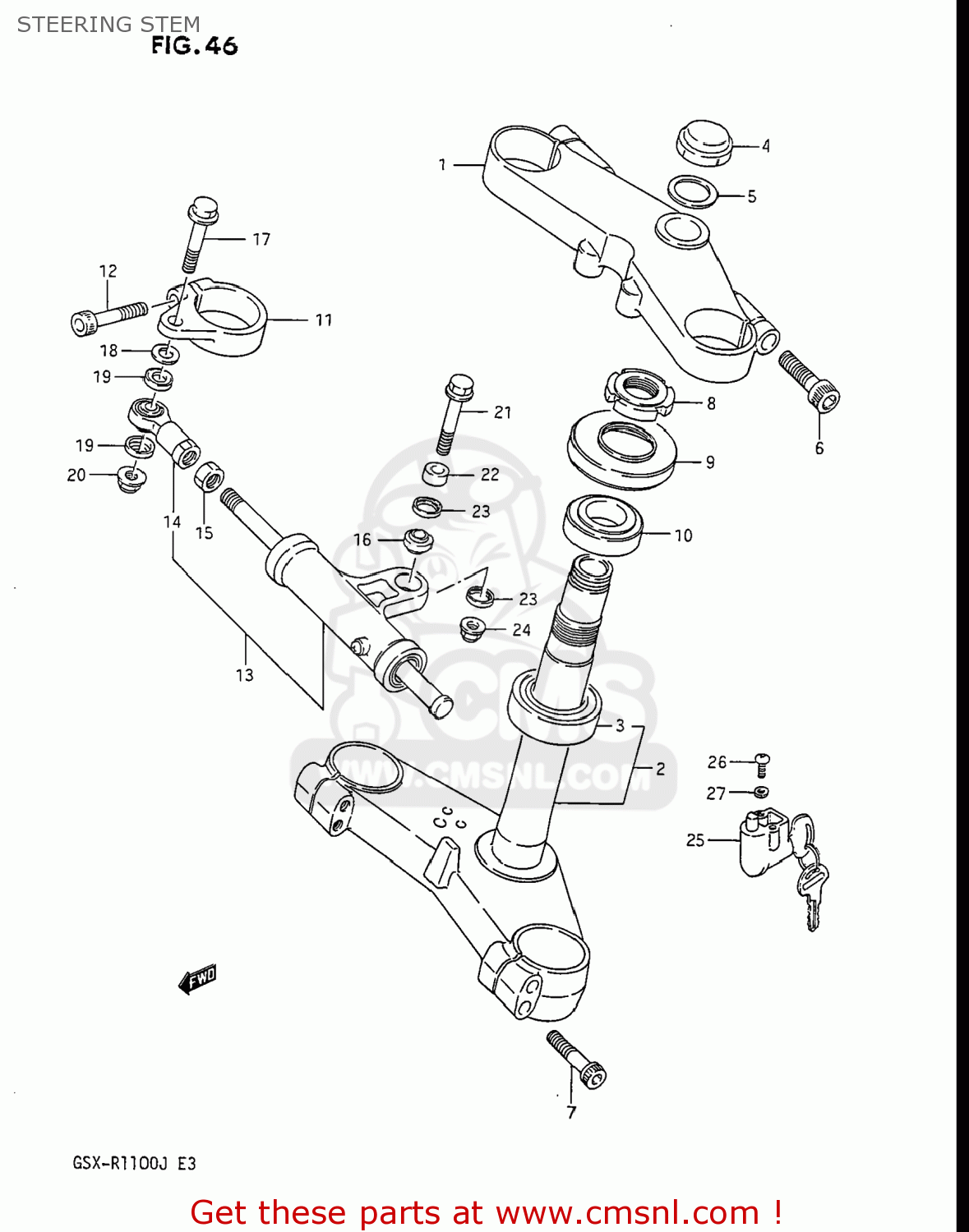 STEERING STEM GSXR1100 1986 (G) USA (E03)