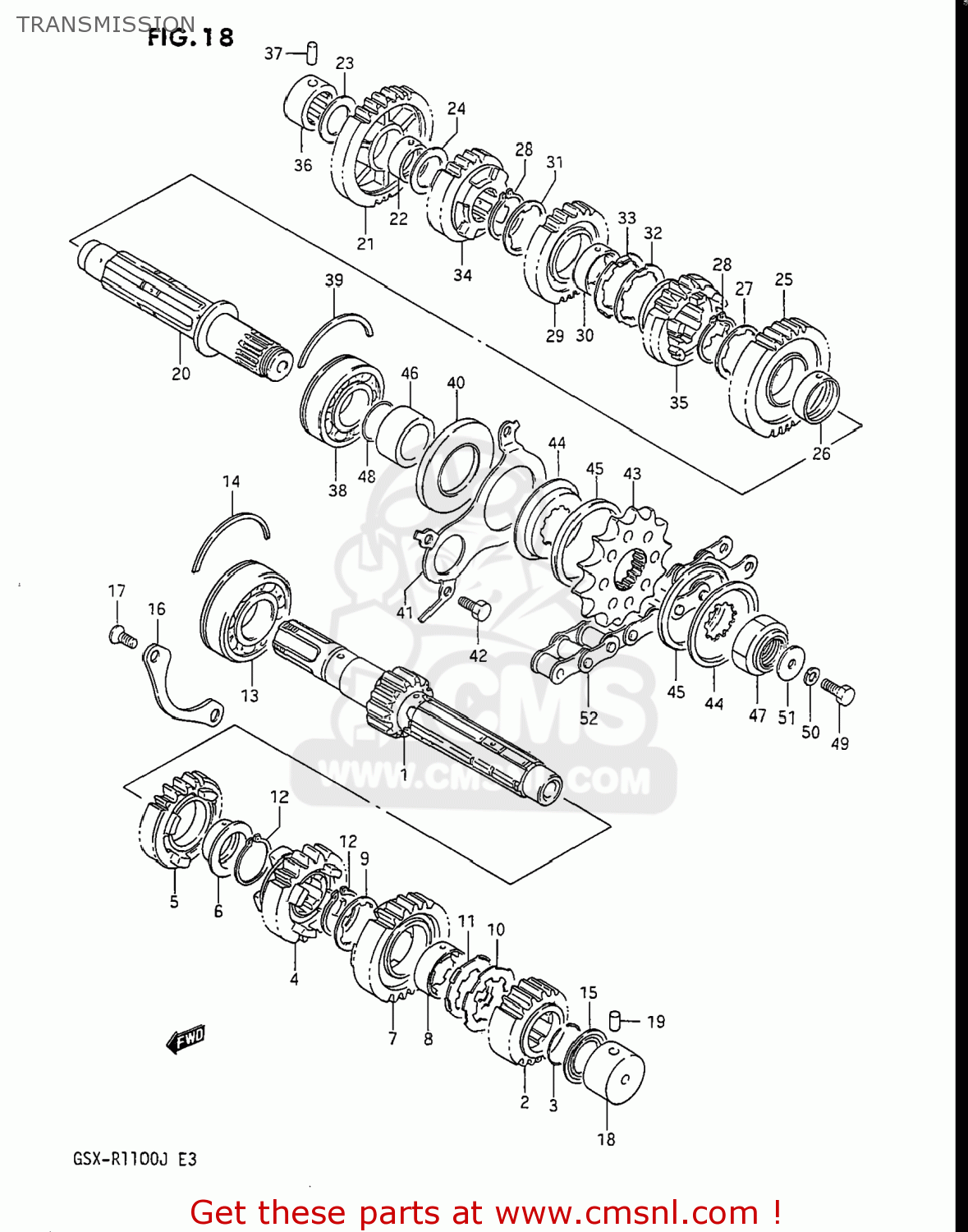 TRANSMISSION GSXR1100 1986 (G) USA (E03)