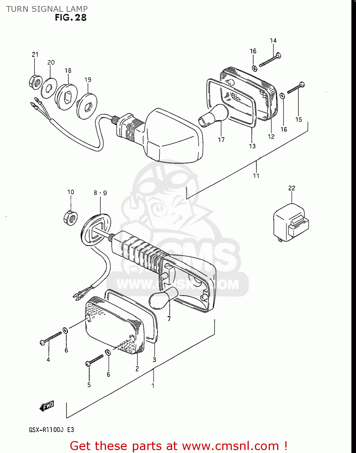 TURN SIGNAL LAMP GSXR1100 1986 (G) USA (E03)